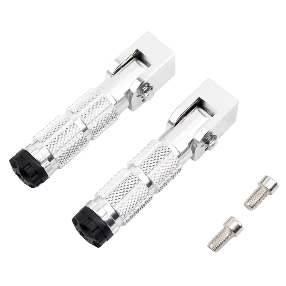 Black and silver Foldable passenger/wheelie Pegs