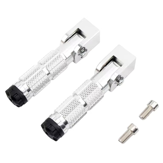 Black and silver Foldable passenger/wheelie Pegs